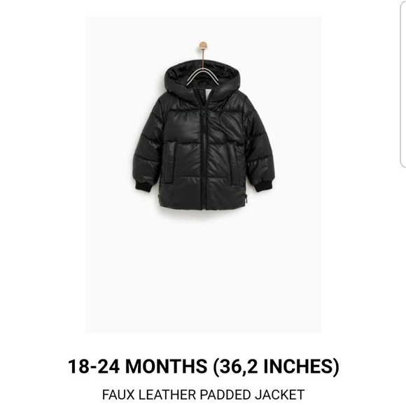 zara black leather puffer jacket